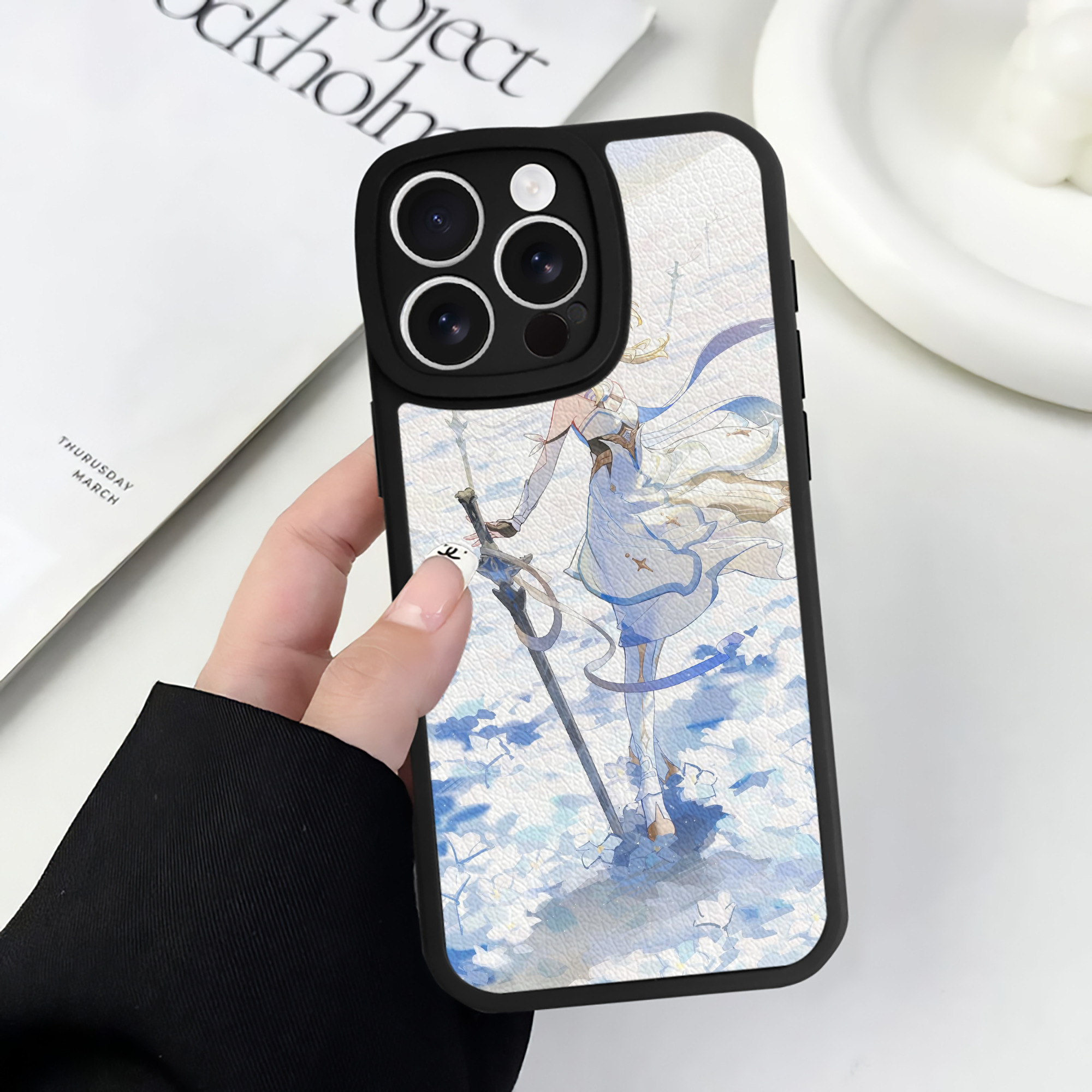 げんし神 genshin 【iPhone 16シリーズ対応】シリコンスマホケース（レザー調） 材質：シリコン